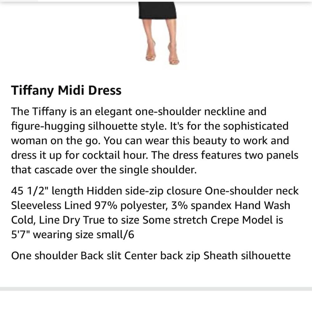 DRESS THE POPULATION Women’s Large Black TIFFANY One Shoulder Sheath Dress - Picture 3 of 12